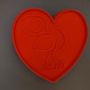 Vintage Snoopy Heart Cookie Cutter Large 4.5 inch Peanuts Gang Beagle Red